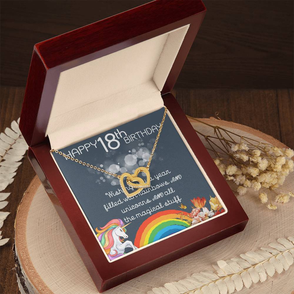 18Th Birthday Necklace Gifts For Girls Cute Unicorn 18 Years Old Girl Jewelry Gift For Daughter Niece Interlocking Necklace Xu246Il11 Interlocking Hearts Necklace