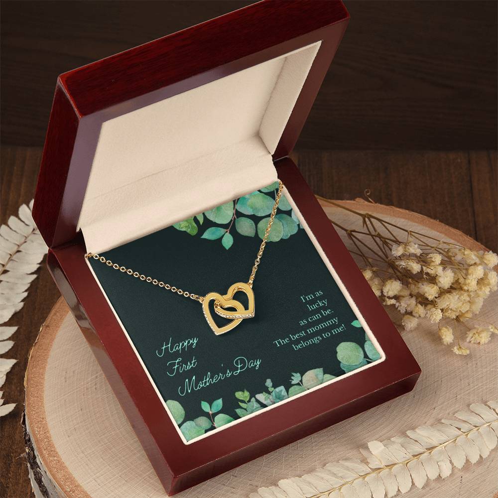 The Best Mommy Necklace Gift Two Hearts Necklace Mother'S Day Gift For Mom Interlocking Hearts Necklace