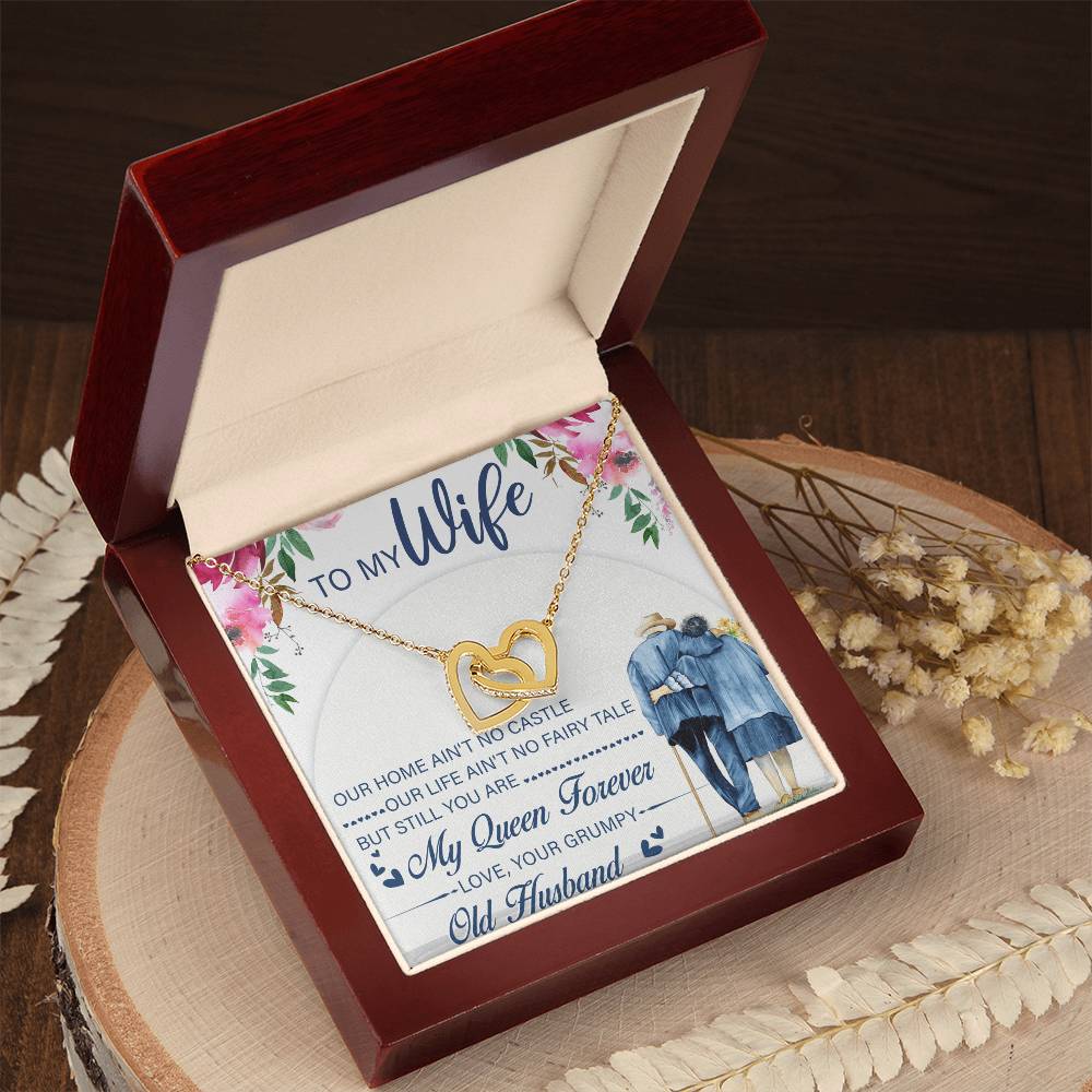 To My Wife Interlocking Hearts Necklace Message Card