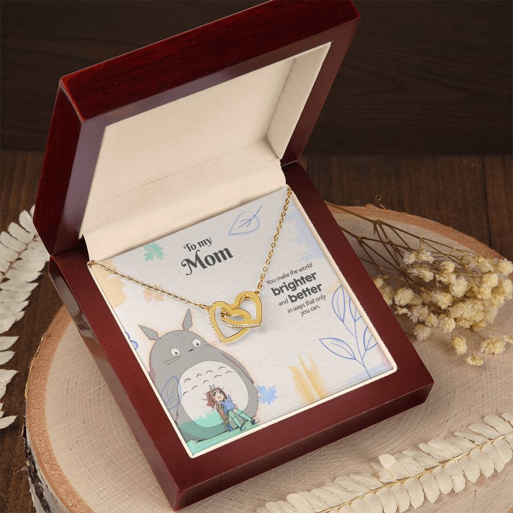 You Make The World Brighter & Better - Interlocked Hearts Necklace Tm2V6 Interlocking Hearts Necklace