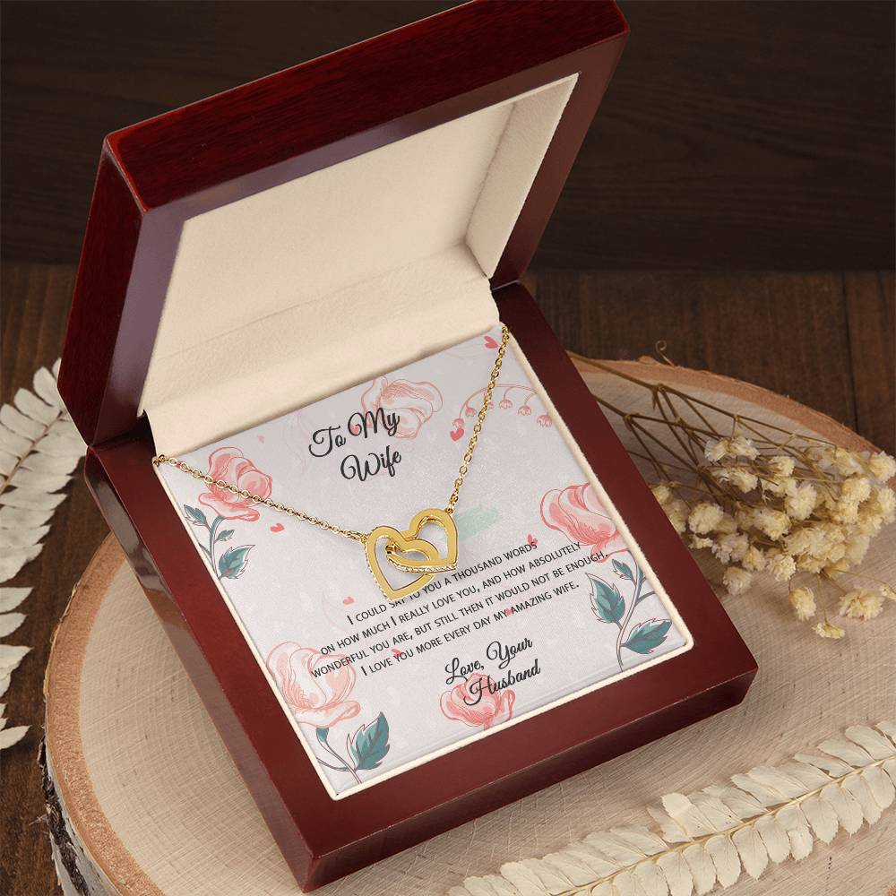To My Wife Interlocking Hearts Necklace