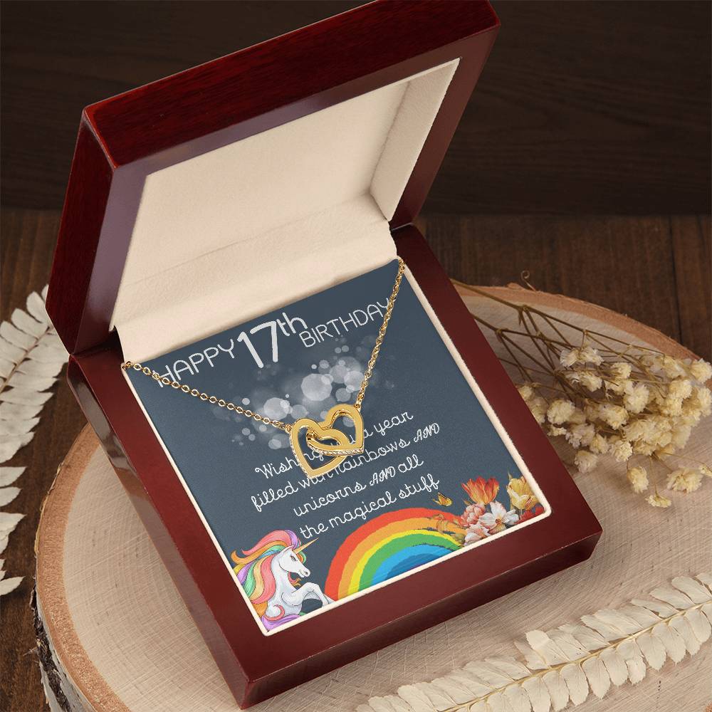 17Th Birthday Necklace Gifts For Girls Cute Unicorn 17 Years Old Girl Jewelry Gift For Daughter Niece Interlocking Necklace Xu246Il10 Interlocking Hearts Necklace