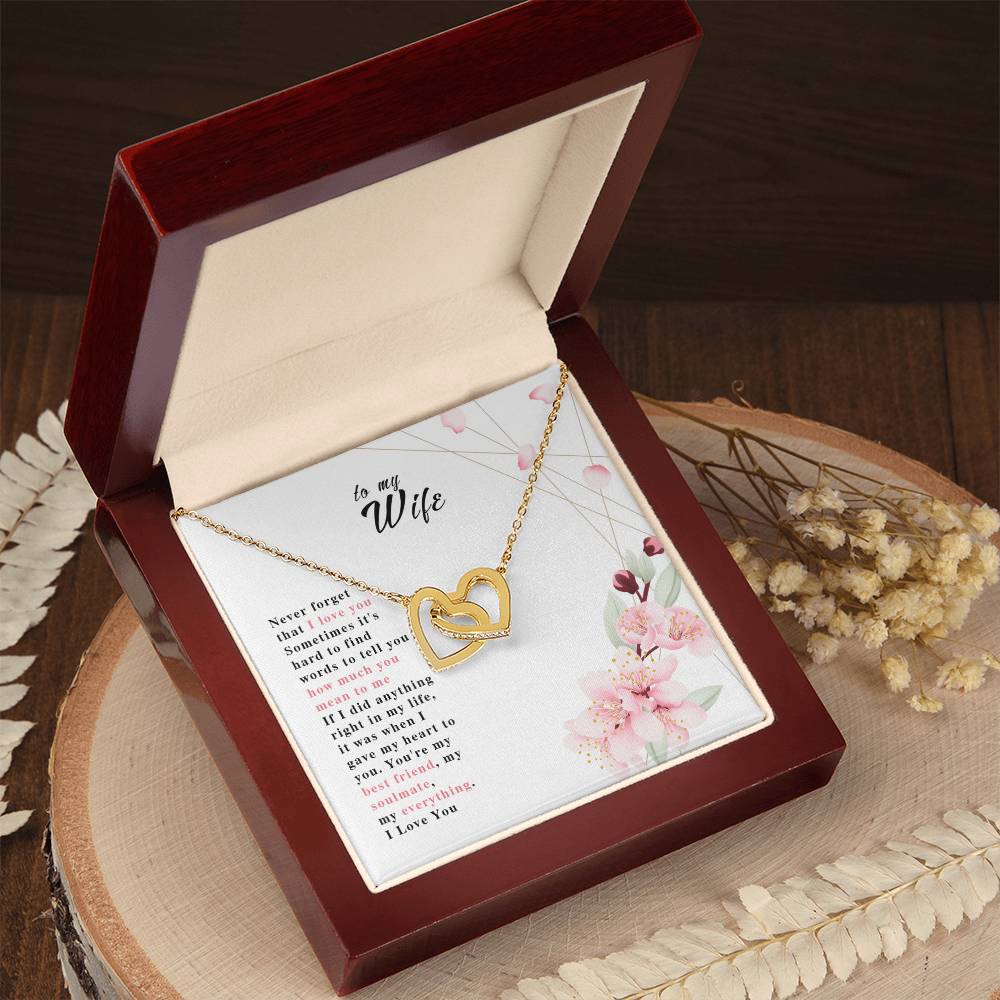 To My Wife Interlocking Hearts Necklace