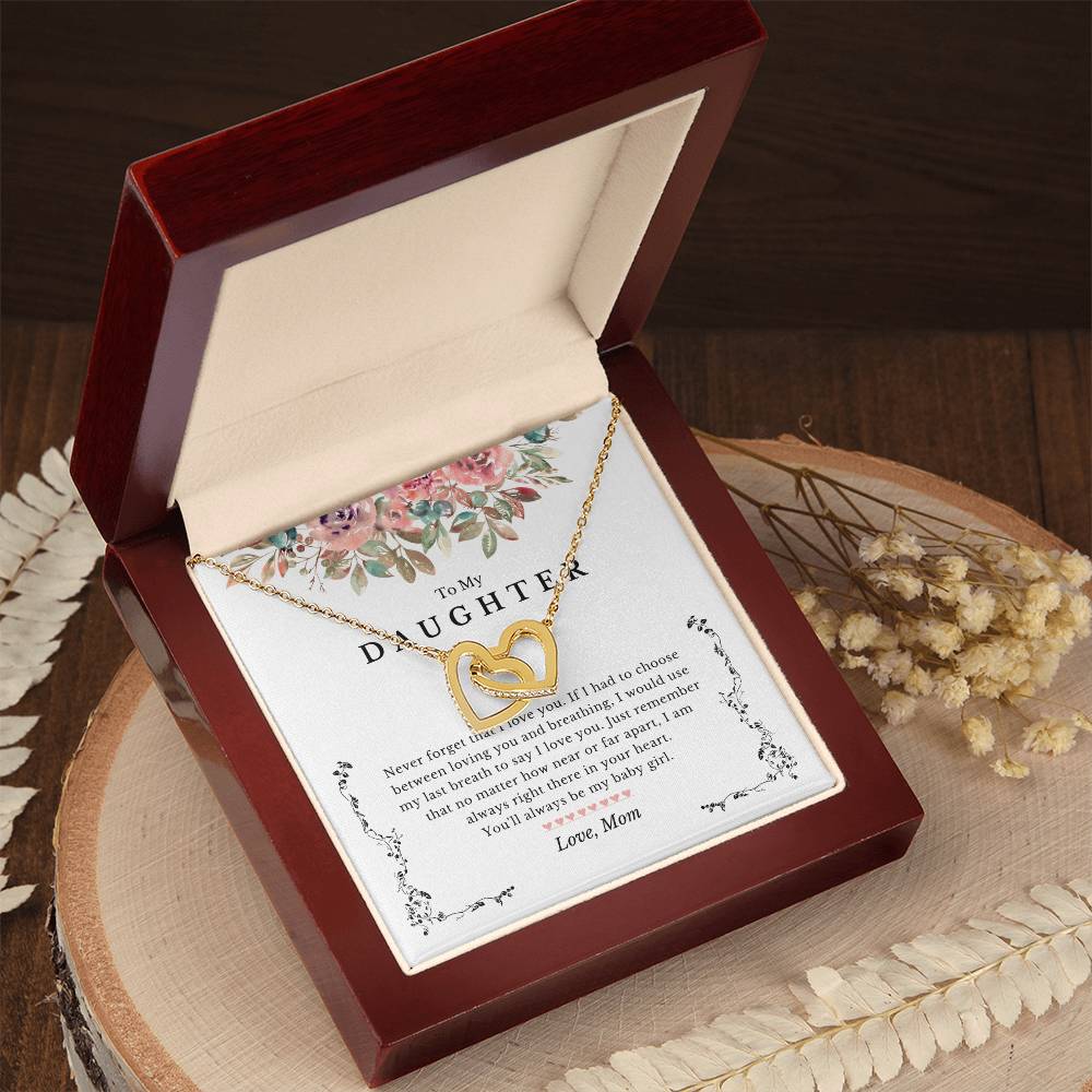 Last Breath Mother Daughter Necklace Gift Interlocking Hearts Necklace