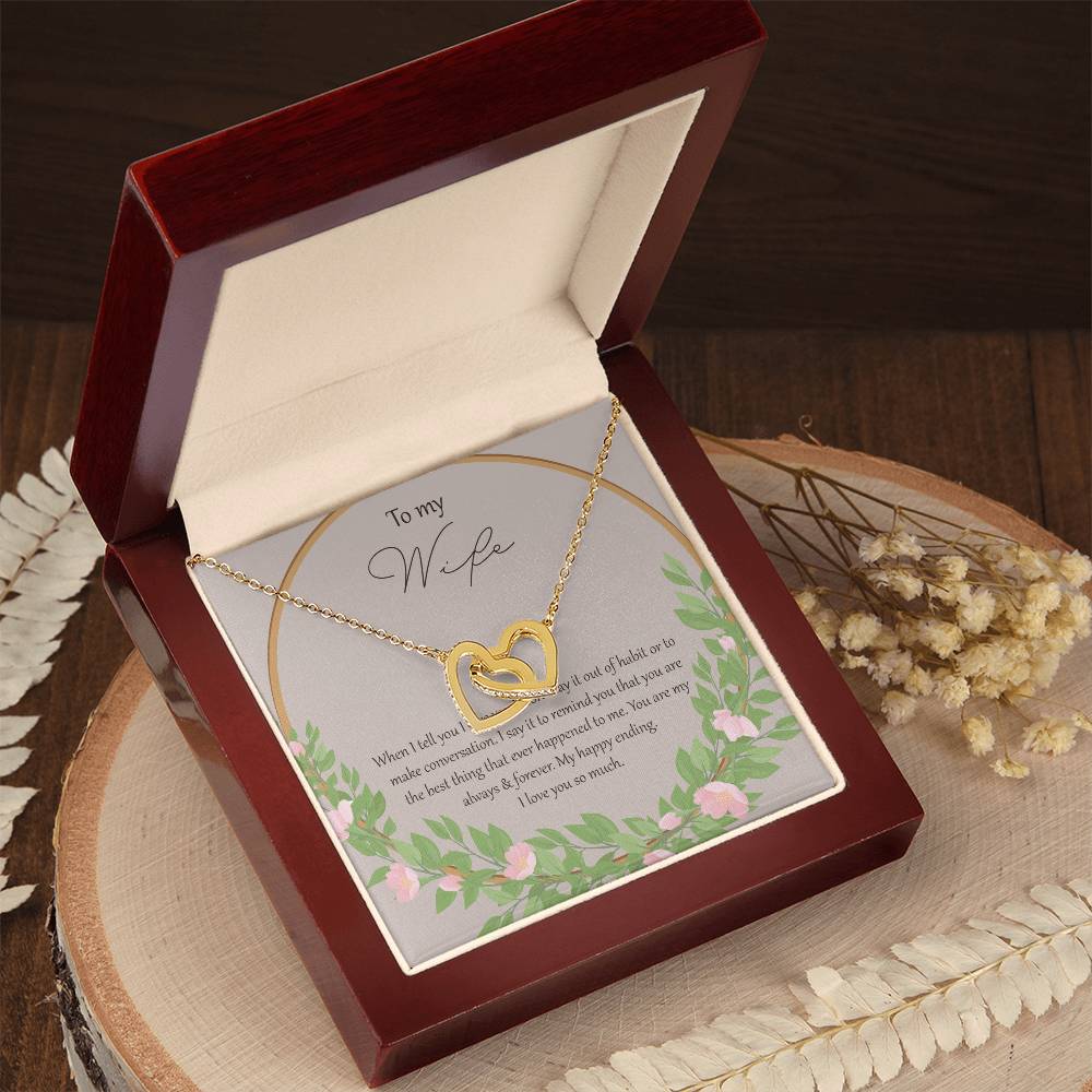 To My Wife When I Fell In Love With You - Daisy Interlocking Hearts Necklace