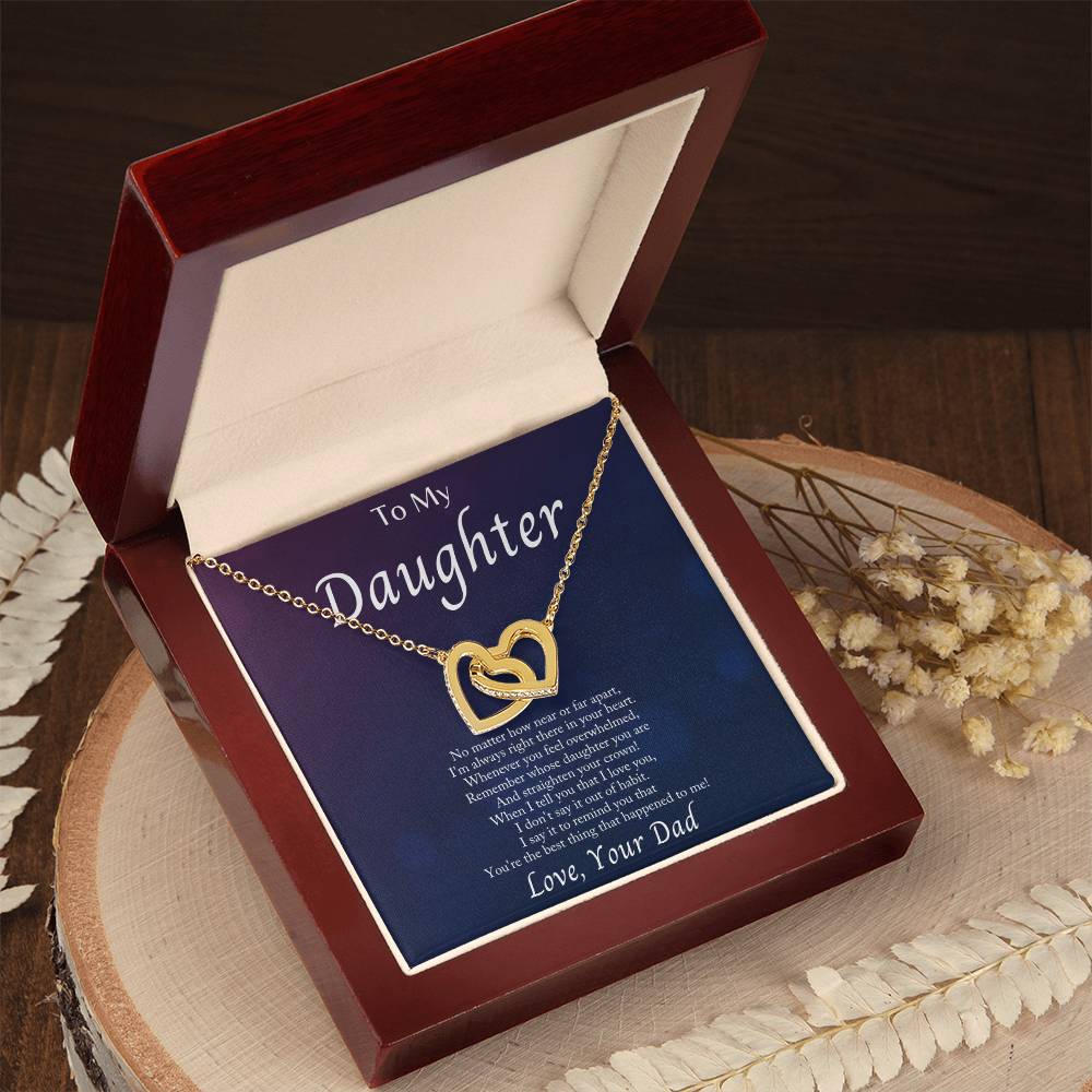 Collection Daughter - No Matter How Near Or Far Apart - Interlocking Hearts Necklace