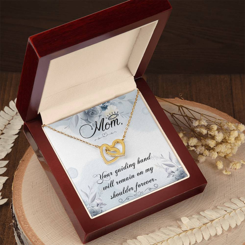 Mom Your Guiding Hand - Interlocking Heart Necklace Interlocking Hearts Necklace
