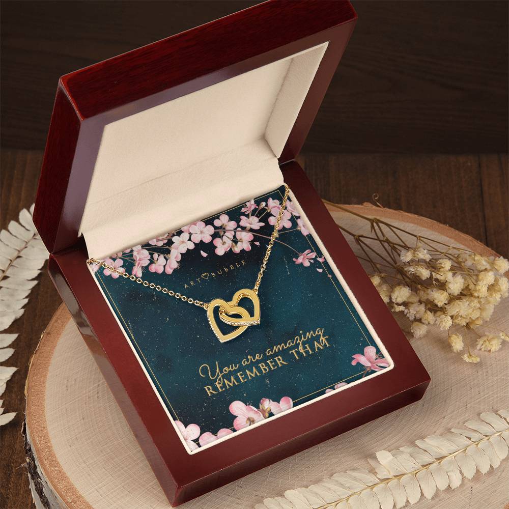 Empowering Gift Necklace For Women Interlocking Hearts Necklace