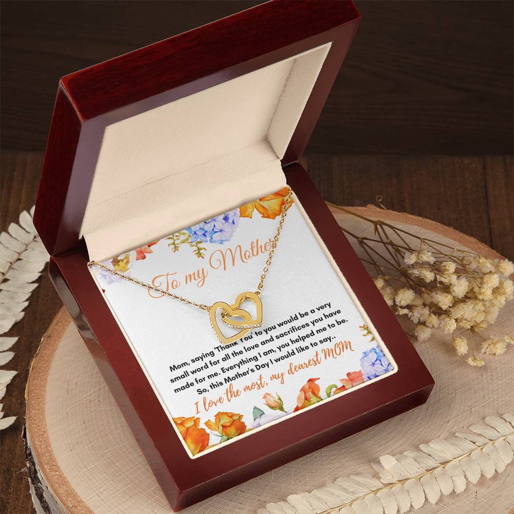 To My Mother Interlocking Hearts Necklace