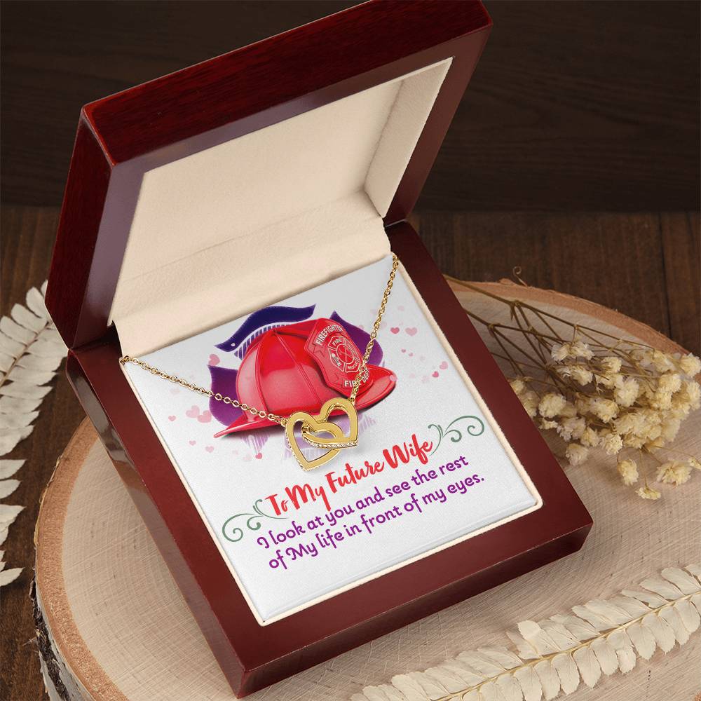 Firefighter'S Future Wife - Interlocking Heart Necklace Interlocking Hearts Necklace
