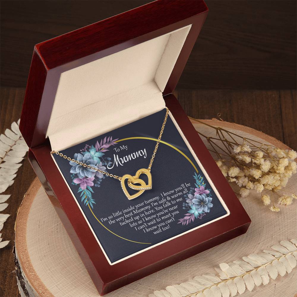 To My Mummy - From Your Tummy - Pregnancy Gift - Mother'S Day Gift - Luxury Necklace Interlocking Hearts Necklace