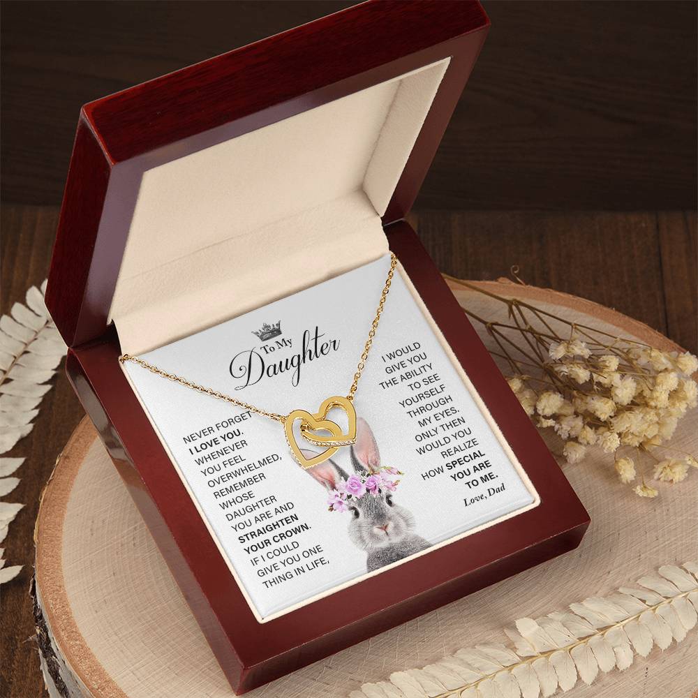 Daughter - How Special You Are To Me- Necklace Interlocking Hearts Necklace