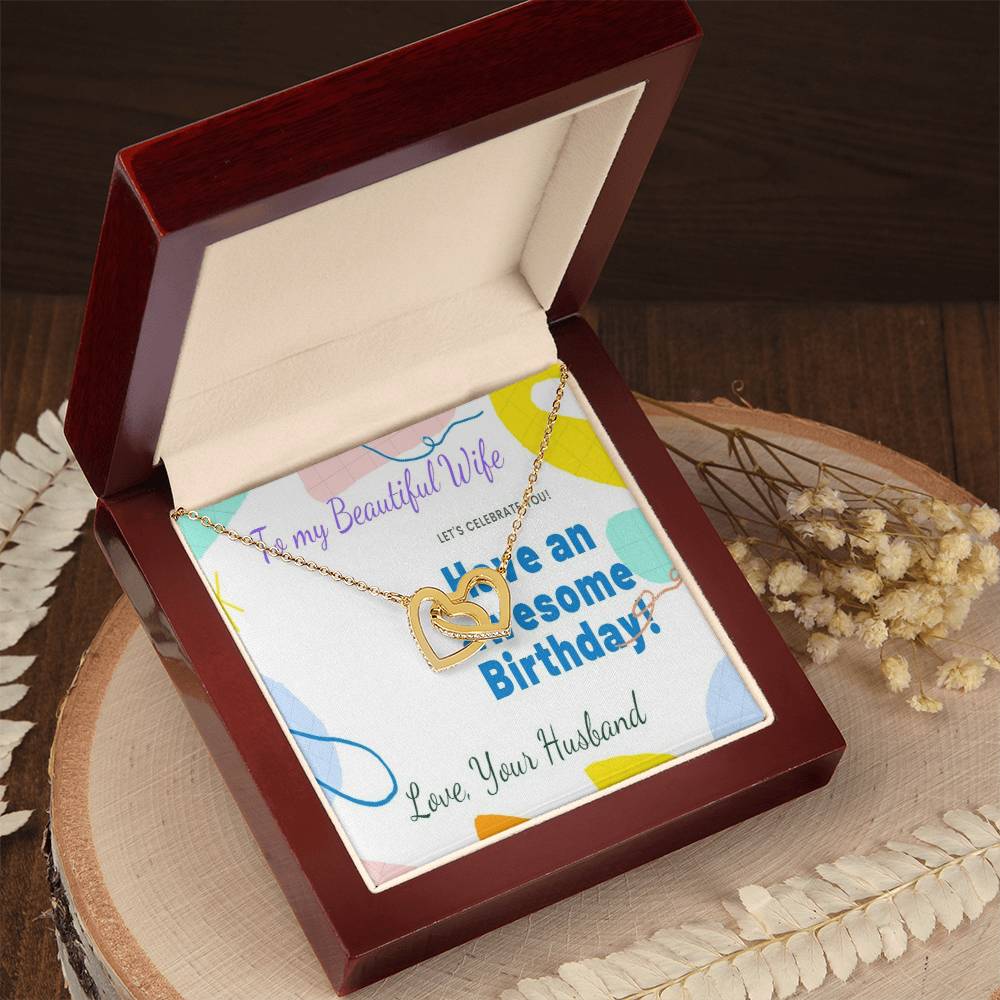 Birthday Gift For Wife Two Hearts Interlocked Interlocking Hearts Necklace