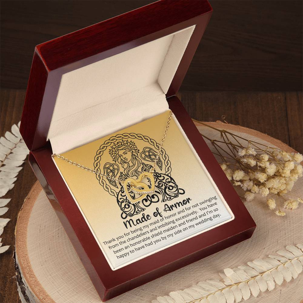 Maid Of Honor Gift Linked Hearts Viking Parody Interlocking Hearts Necklace