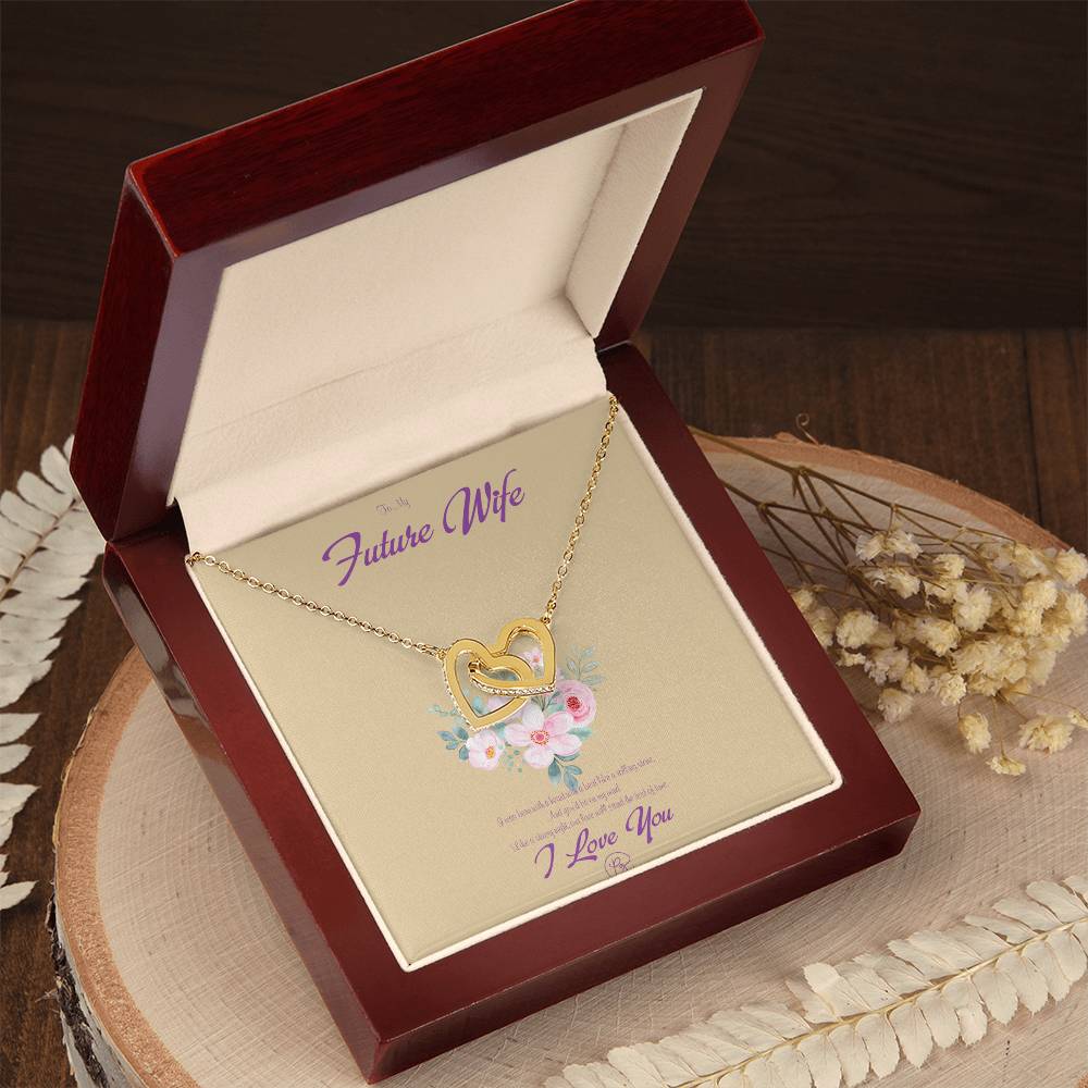 To My Future Wife - Birthday Gift For Fiancee - Perfect Us Gift Interlocking Hearts Necklace