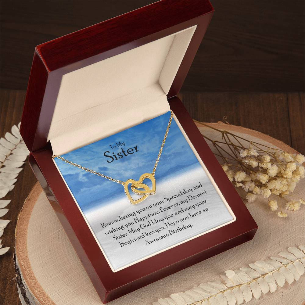 Sister Gifts From Sister Sterling Silver Cz Necklace For Sisters Best Friend Birthday Jewelry Friendship Gift Ideas Interlocking Hearts Necklace