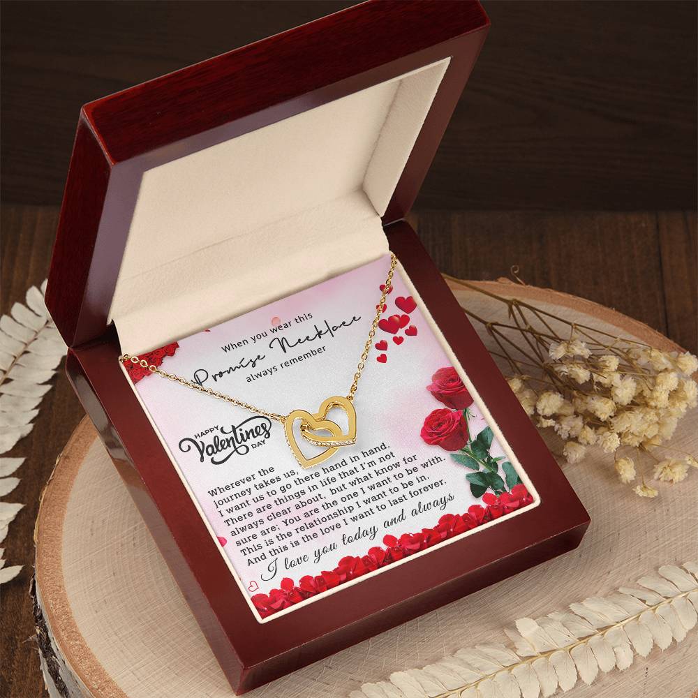 Valentines Day Gift For Girlfriend - Anniversary Gift For Girlfriend - Promise Necklace For Girlfriend From Boyfriend Interlocking Hearts Necklace