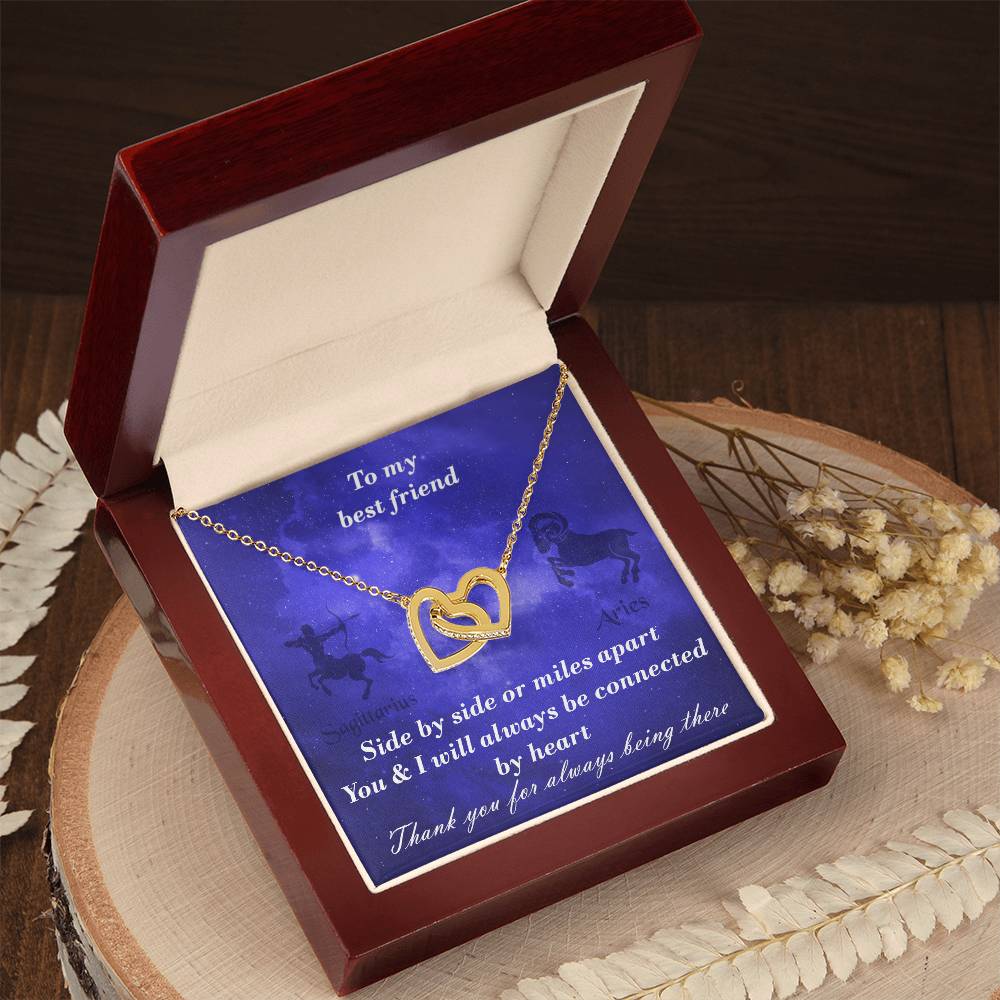 Sagittarius To Aries Best Friend Interlocked Hearts Necklace Interlocking Hearts Necklace