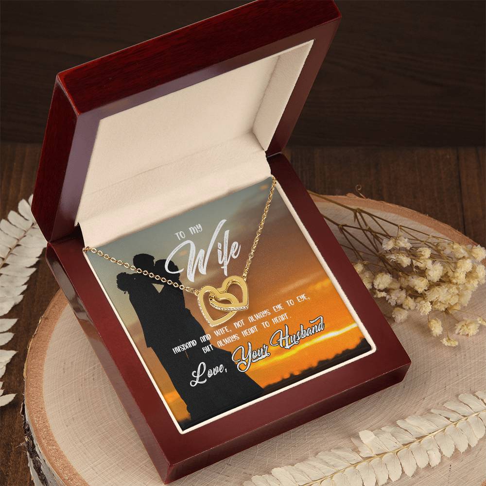 To My Wife- Always Heart To Heart Necklace Interlocking Hearts Necklace