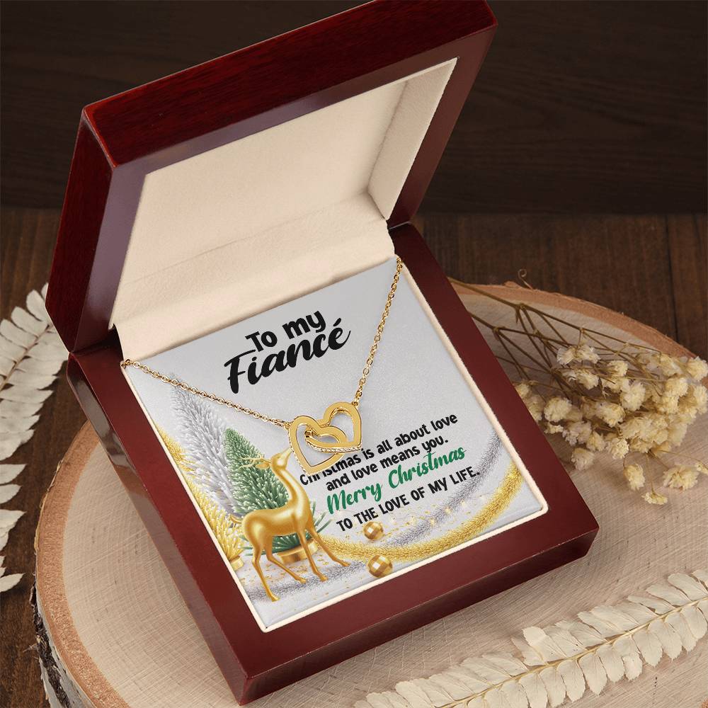 To My Fiancé Necklace Jewelry For My Fiancé Sentimental Gifts Necklace For Fiancé Christmas Gifts Necklace Gift Box Message Card Necklace Interlocking Hearts Necklace