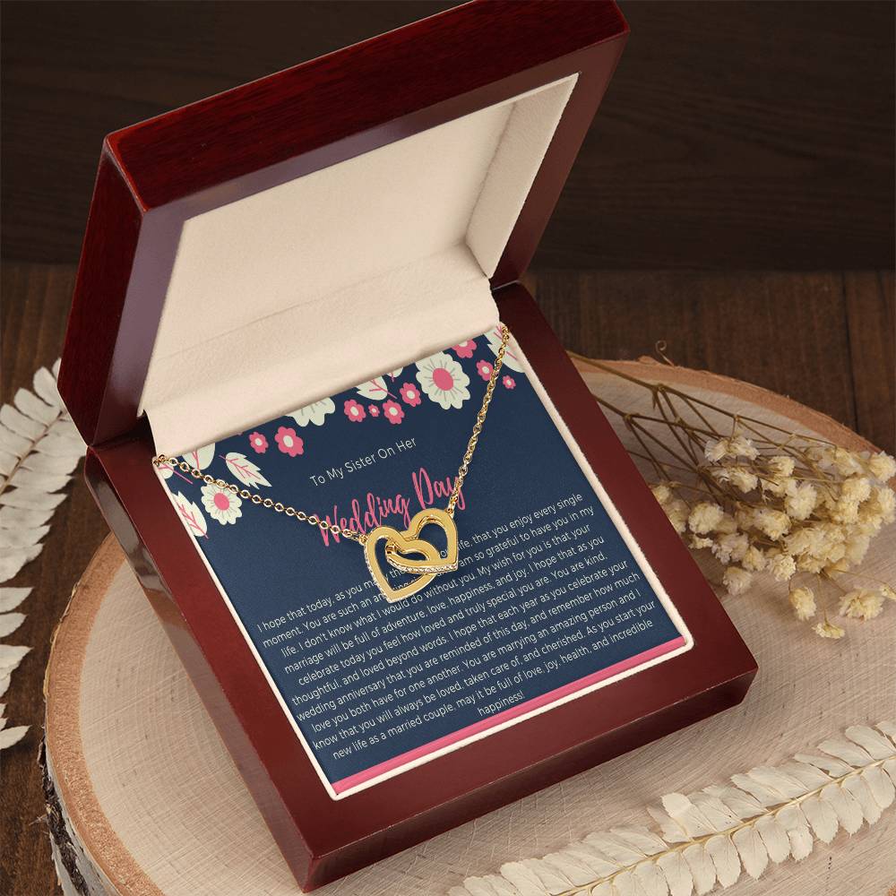 Sister Wedding Day Gift To Bride From Sister Necklace Sister To Bride Gift Bride Jewelry Gift From Sister Interlocking Hearts Necklace
