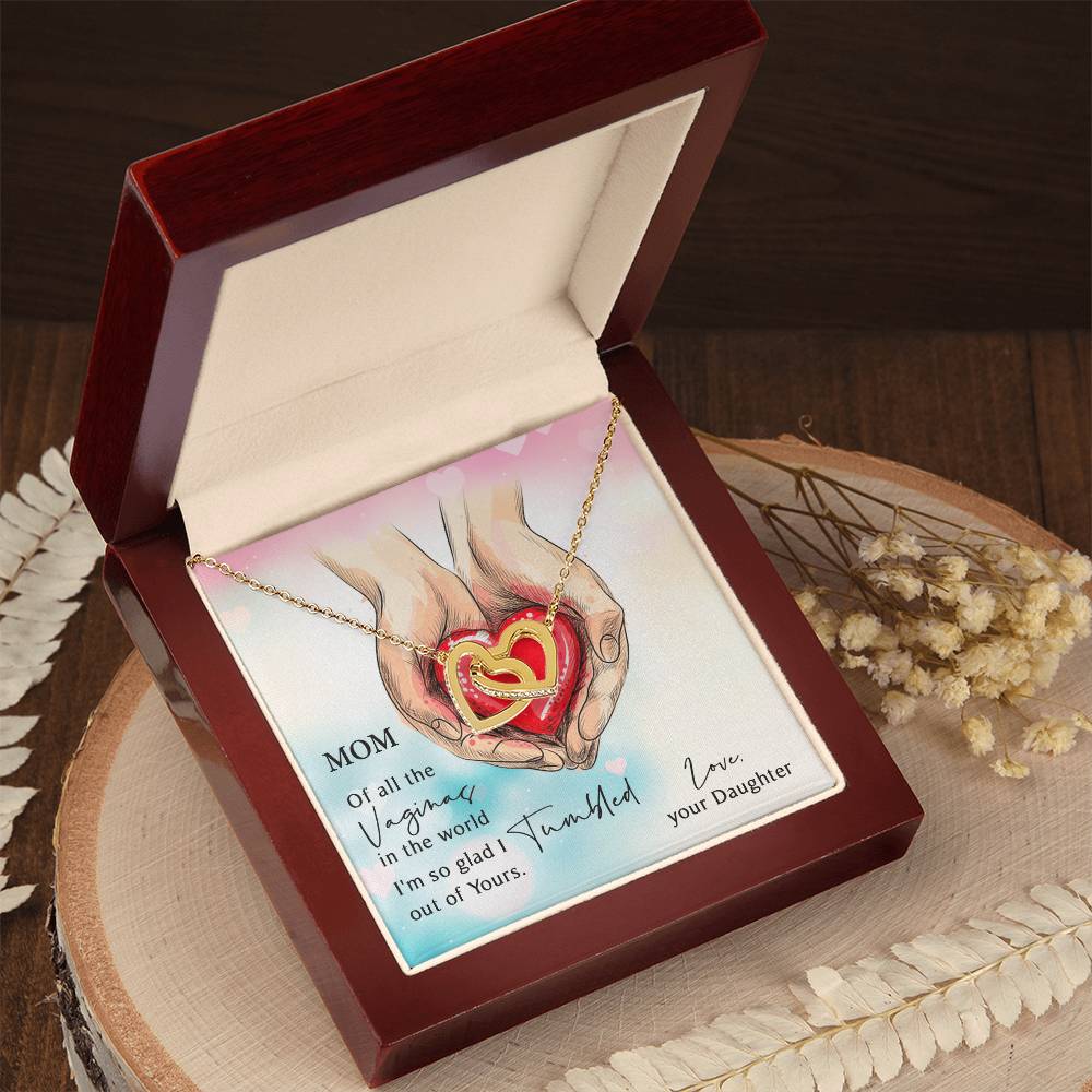 Mothers Day Gifts For Mom From Daughter Interlocking Hearts Necklace