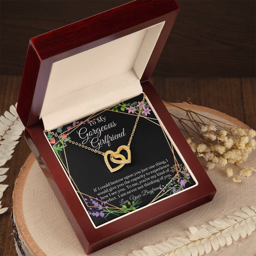 Gorgeous Girlfriend Linked Hearts Necklace Gift From Boyfriend Interlocking Hearts Necklace