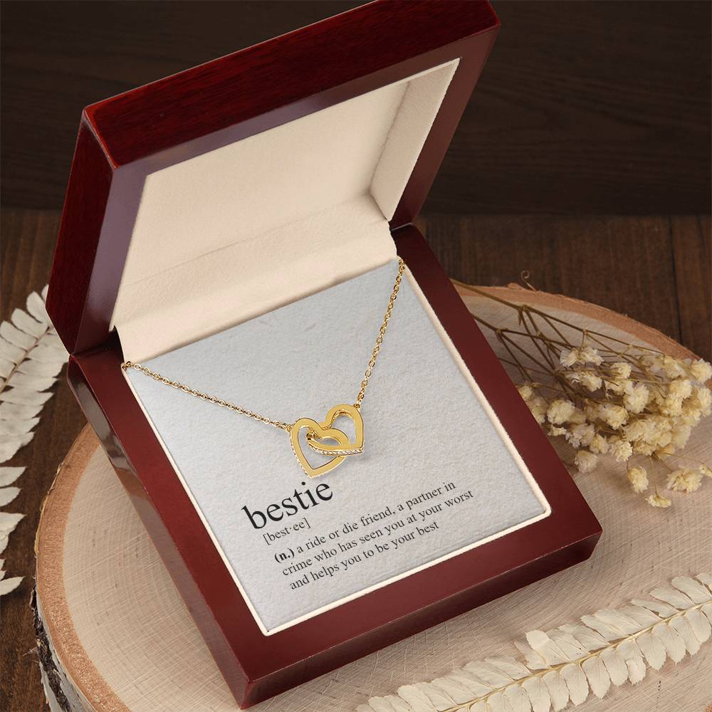 Definition Of A Bestie Necklace Interlocking Hearts Necklace