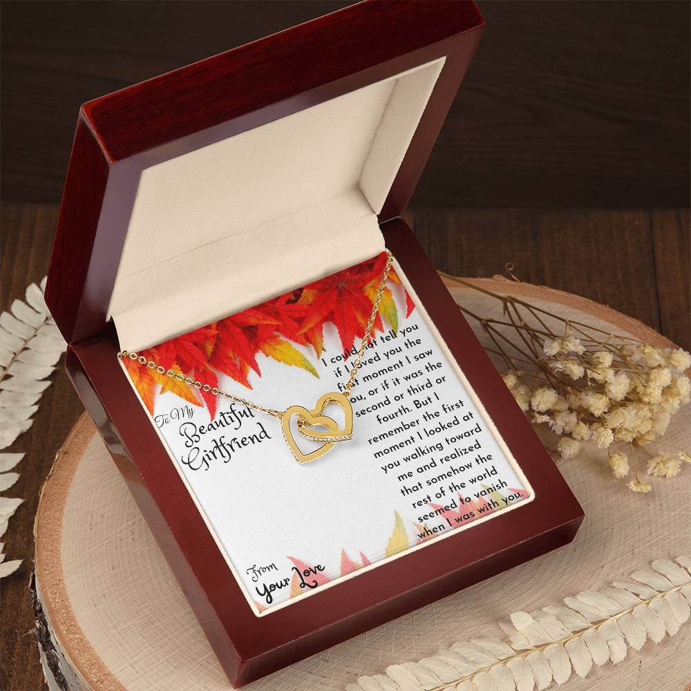 Heart Necklace For Your Beautiful Girlfriend. Interlocking Hearts Necklace