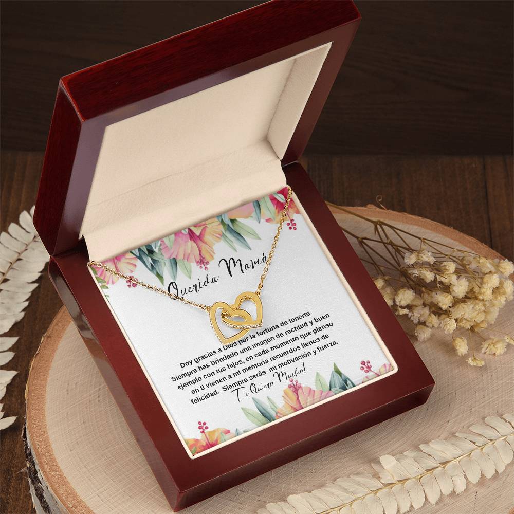 Querida Mama Doy Gracias A Dios Por La Fortuna De Tenerte Interlocking Hearts Necklace