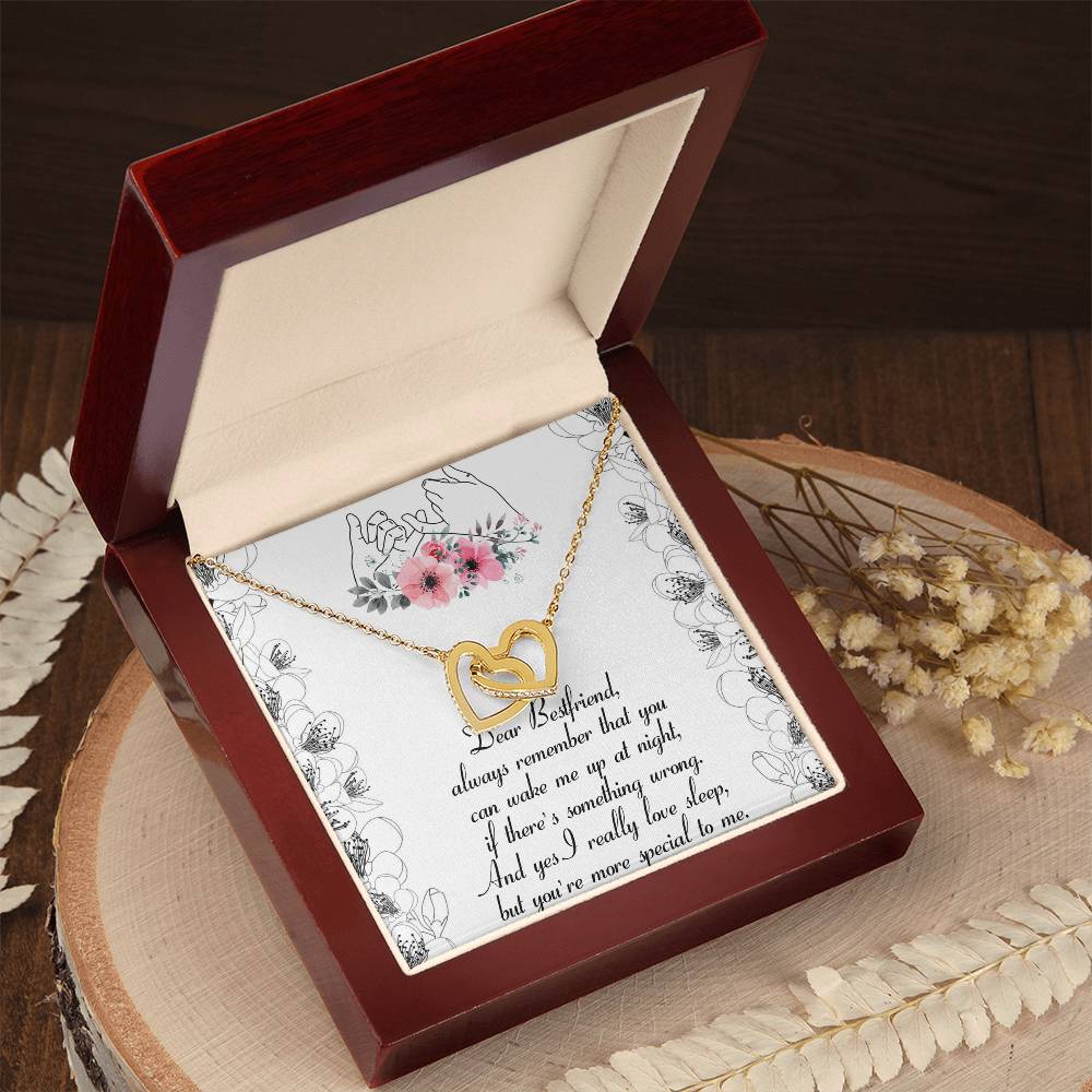 Dear Bestfriend Interlocking Hearts Necklace Message Card