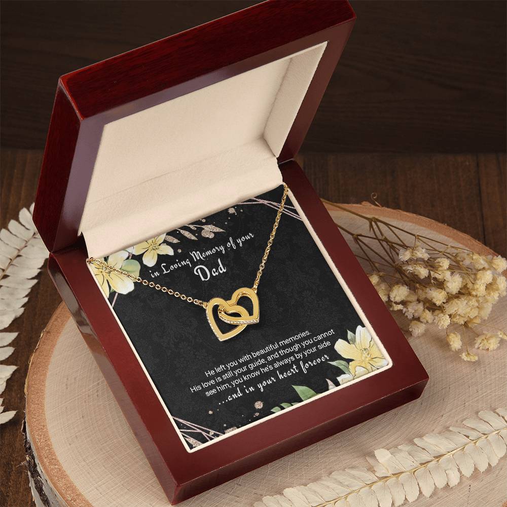 Bereavement Gift Loss Of Dad Twin Hearts Necklace In Memory Of Father Interlocking Hearts Necklace