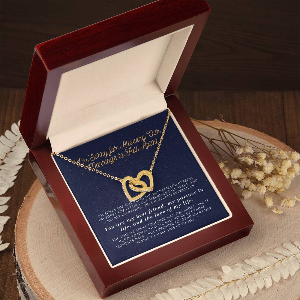 Apology Gift For Wife From Guilty Husband Interlocking Hearts Necklace