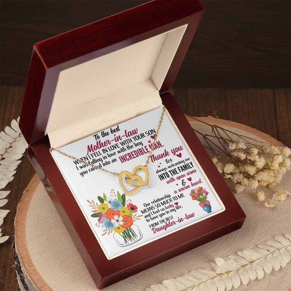 For The Best Mother-In-Law! Interlocking Hearts Necklace