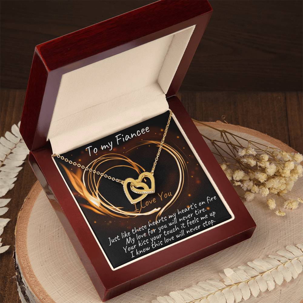 Interlocking Hearts Necklace - To My Fiancee