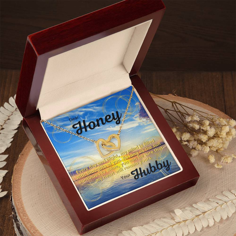 Husband To Wife Gift Partner Bae Girlfriend Significant Other. As Long As The Sun Continues To Shine You Can Be Sure That My Heart Will Remain Yours. Interlocking Hearts Necklace