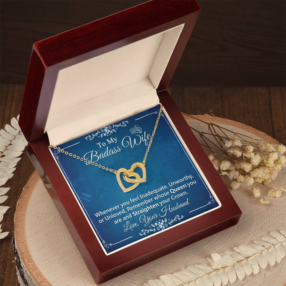Interlock Heart Necklace For Wife With Message Card Interlocking Hearts Necklace