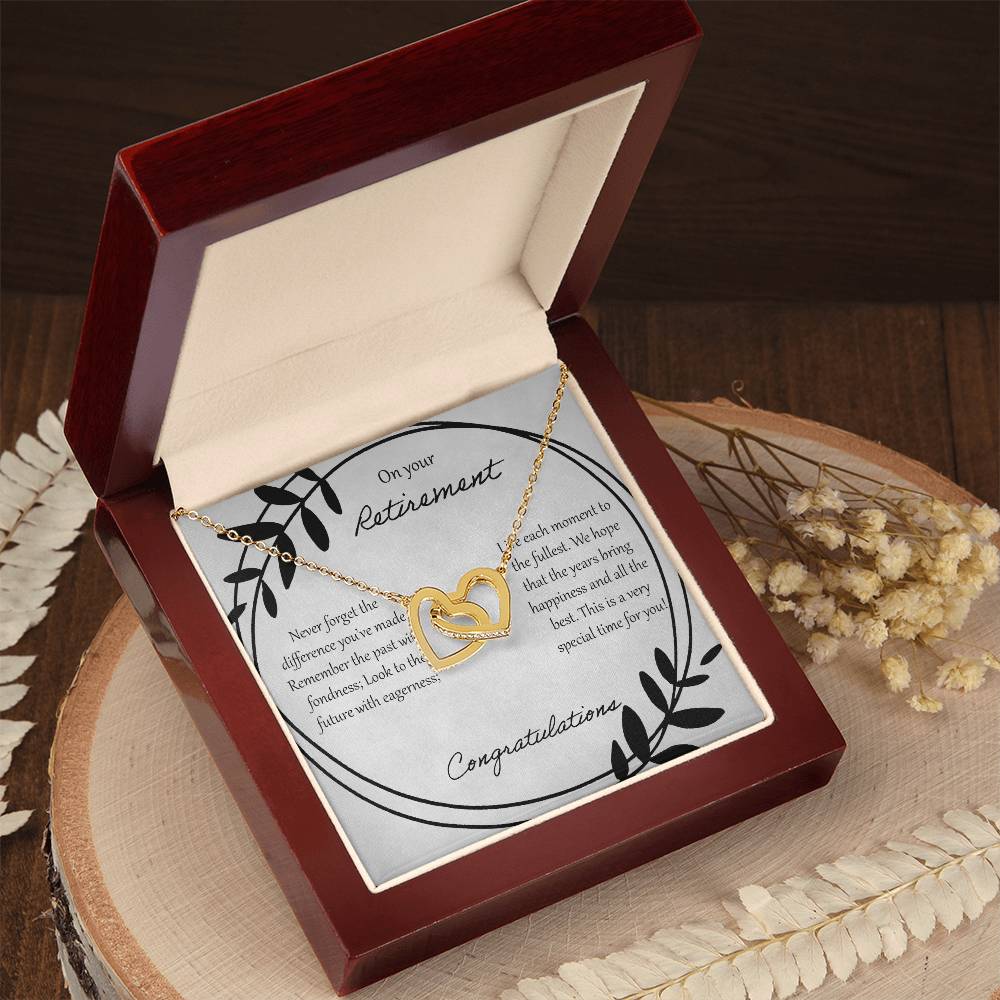 On Your Retirement Interlocking Hearts Necklace