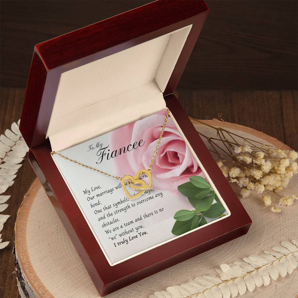 To My Fiancee Necklace Interlock Hearts Promise Gift Birthday Gift Wedding Gift Christmas Gift Interlocking Hearts Necklace