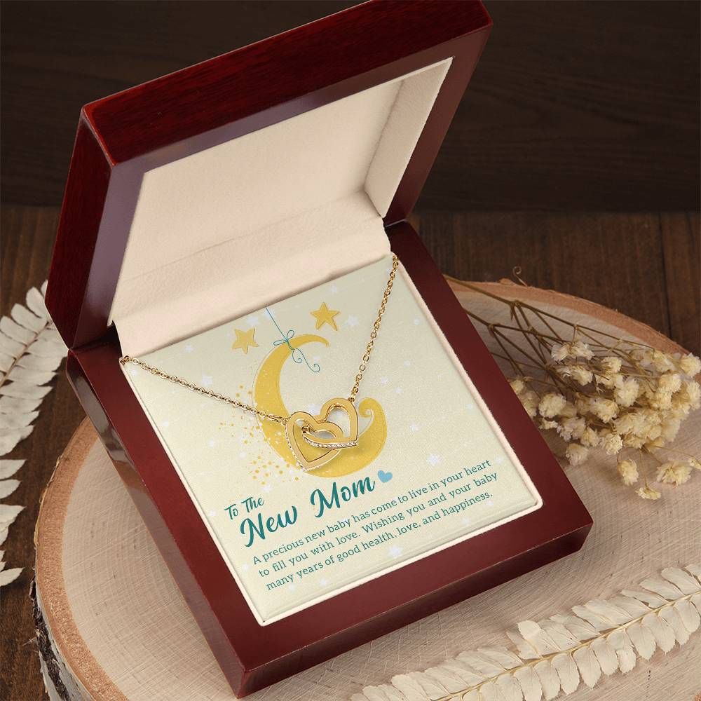 To The New Mom A Precious New Baby Interlocking Hearts Necklace