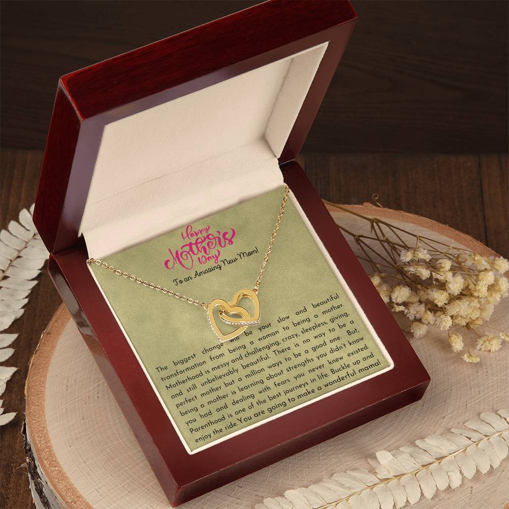 New Mom - Mother'S Day Gift Interlocking Hearts Necklace