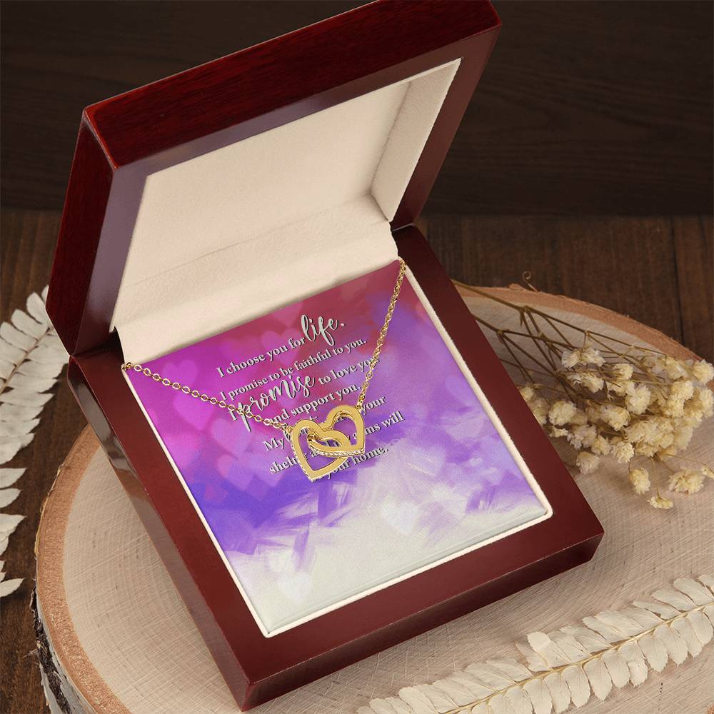 I Choose You For Life - Interlocking Heart Necklace Interlocking Hearts Necklace