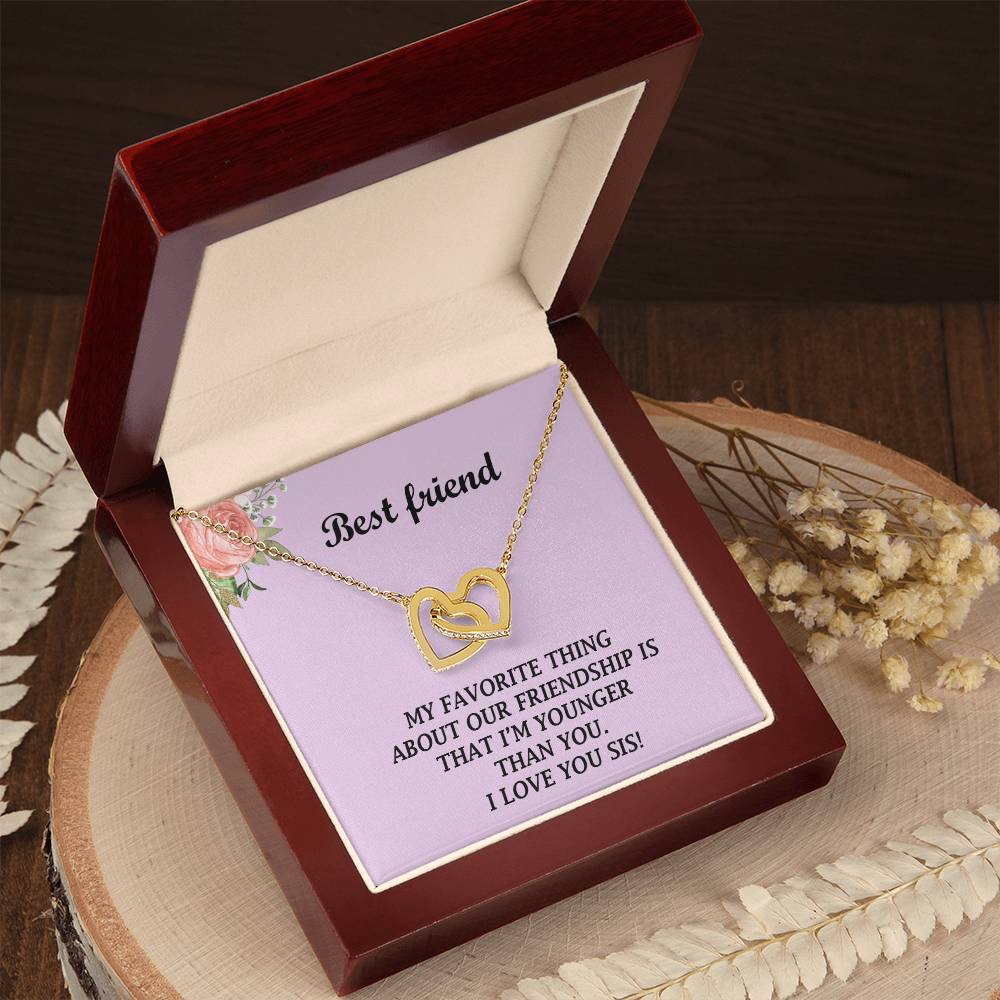 To My Best Friend - Interlocking Hearts - So28 Interlocking Hearts Necklace