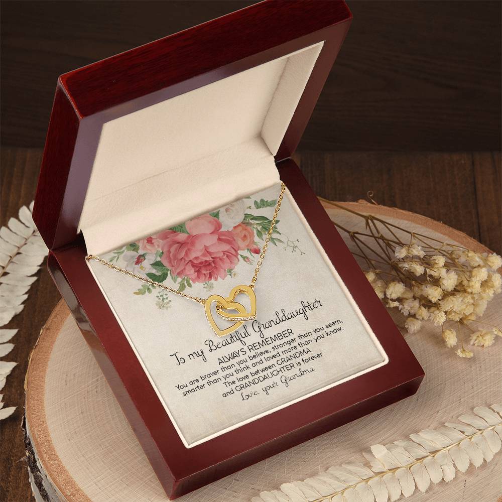 Always Remember - Best Gift For Granddaughter Interlocking Hearts Necklace