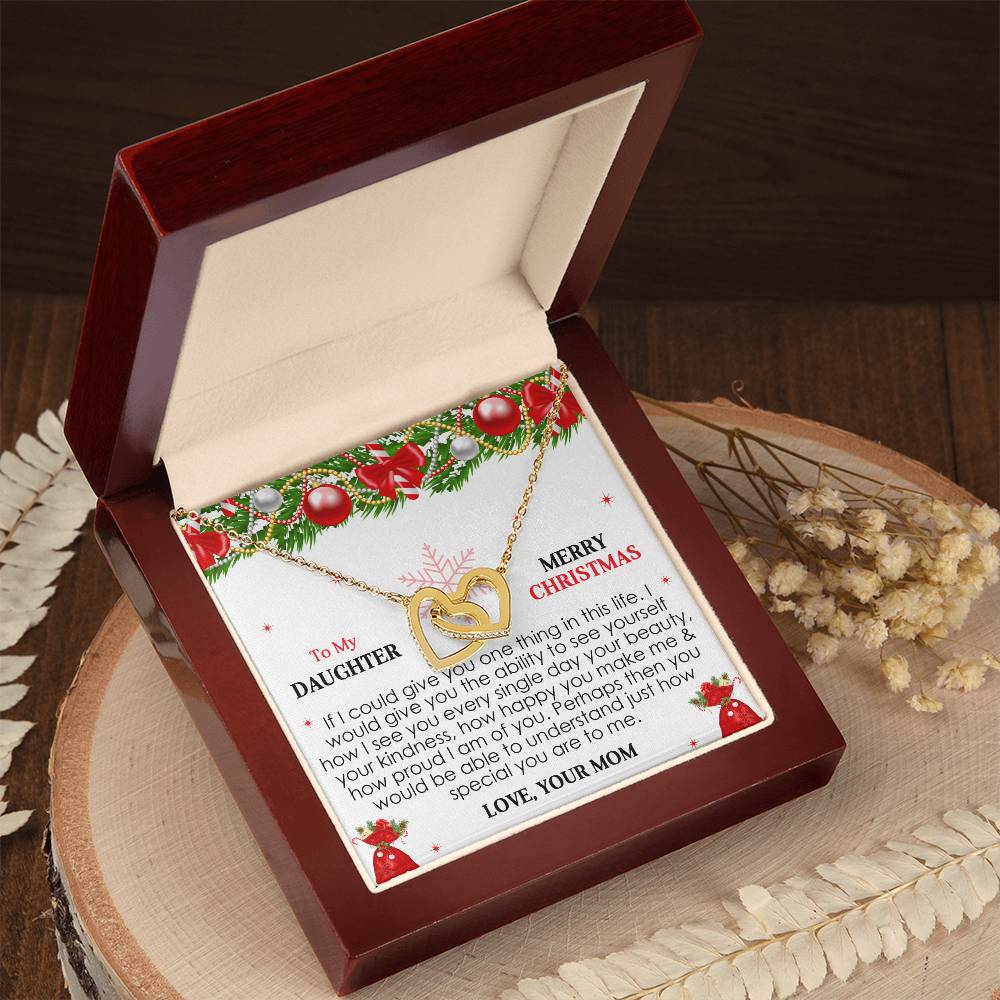 Christmas Gifts For Loving Daughter From Mom Interlocking Hearts Necklace