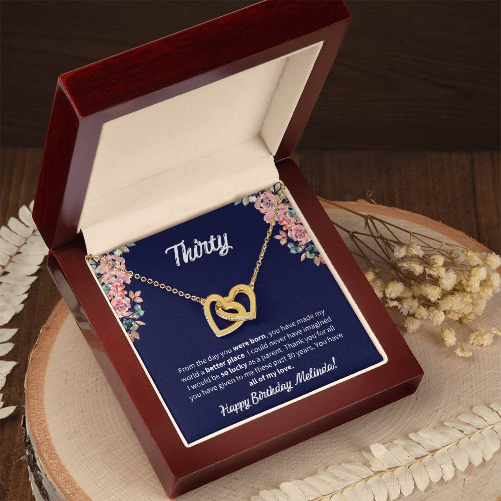 Thirty Birthday All Of My Love Interlocked Hearts Necklace Interlocking Hearts Necklace
