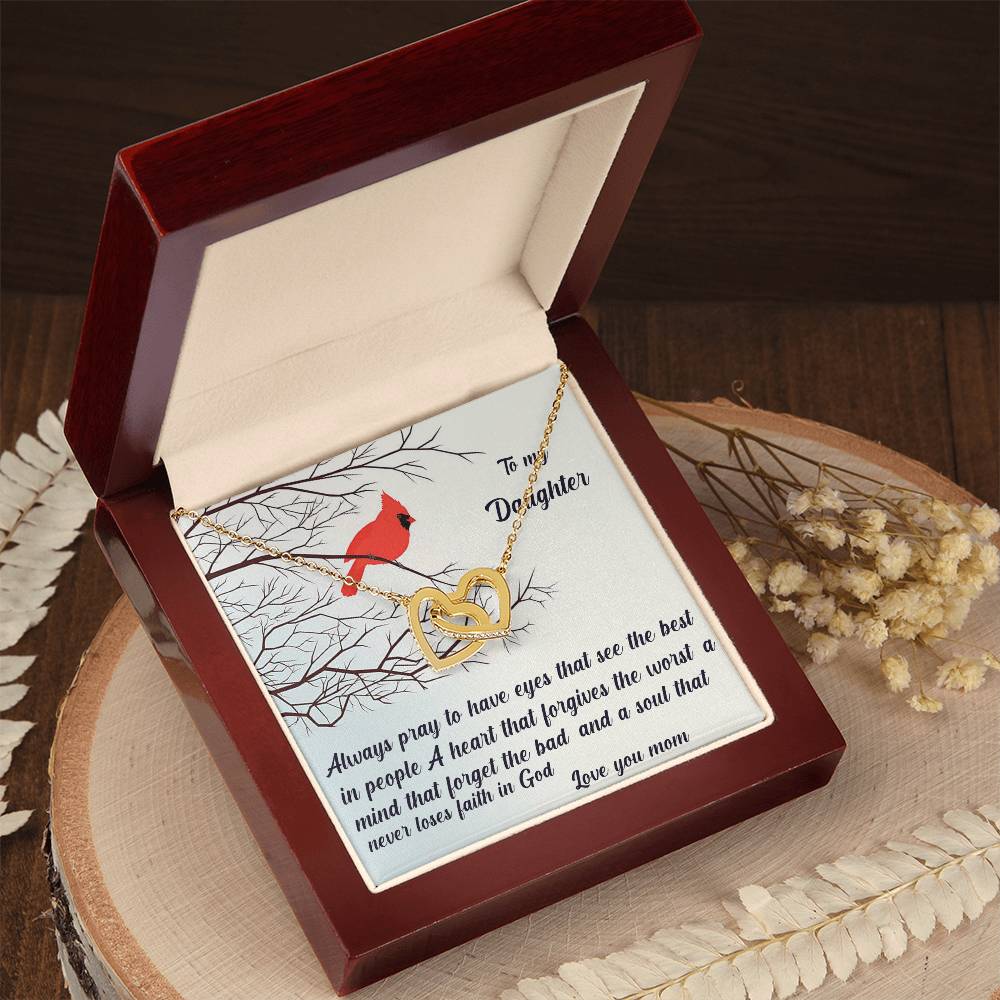 Always Pray To Have Eyes That See The Best Interlocking Hearts Necklace