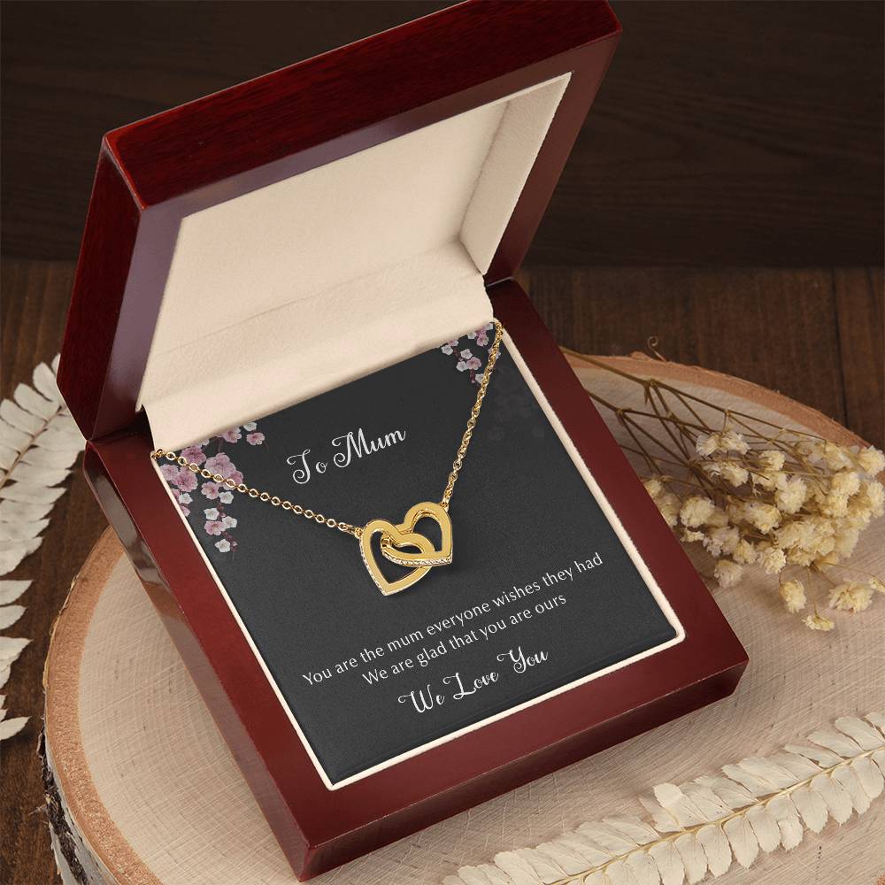 We Love Mum Interlocking Hearts Necklace