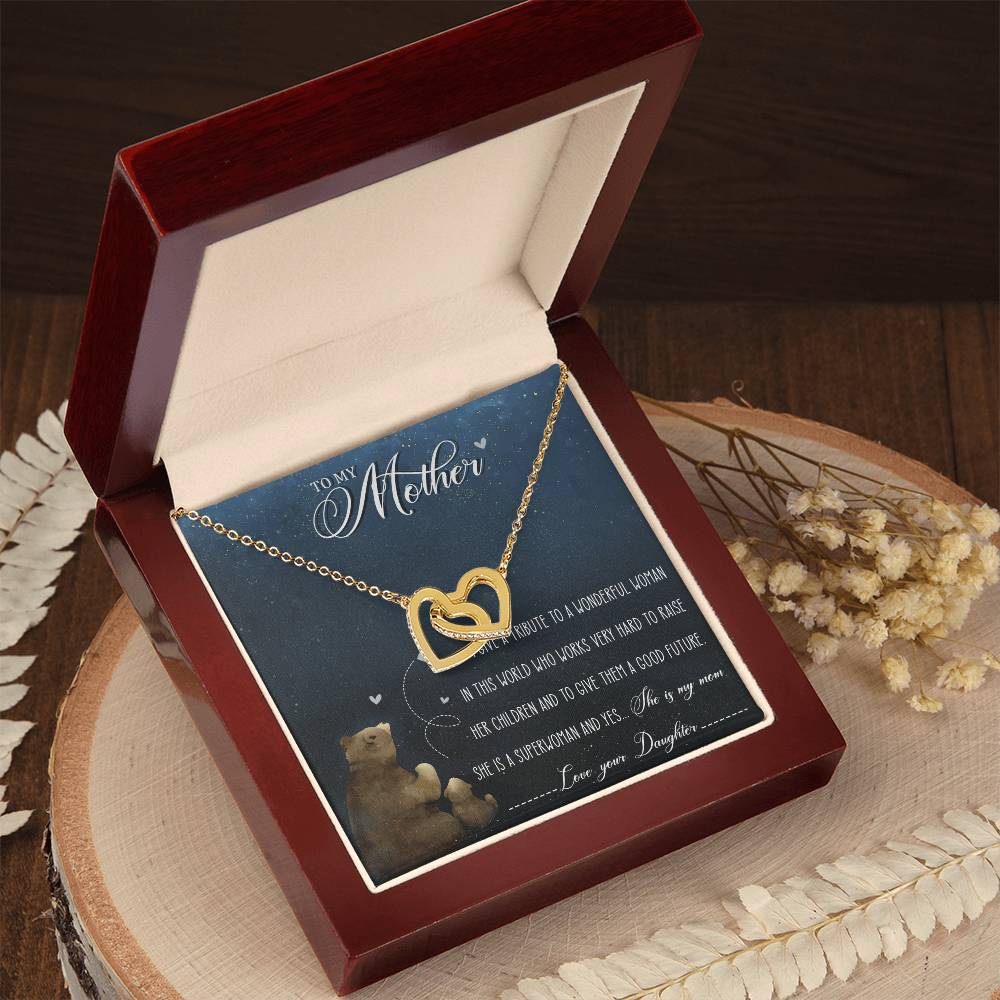 Mother Interlocking Hearts Necklace Message Card
