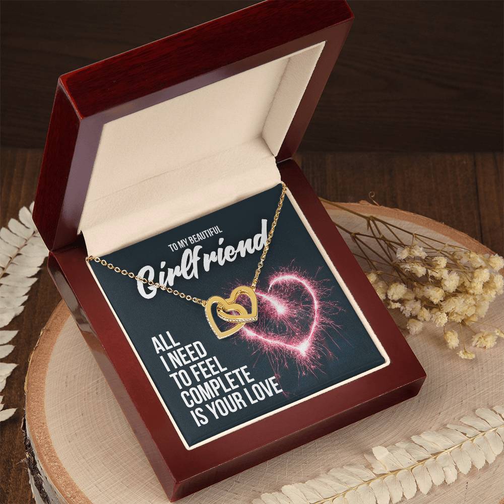 Two Hearts Necklace - Gorgeous Gift For Girlfriend Interlocking Hearts Necklace